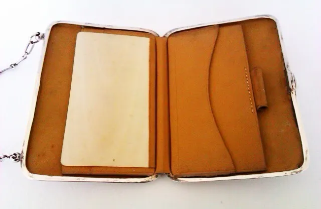 Extremely Rare Solid Silver Combination Card Case Joseph Gloster 1913