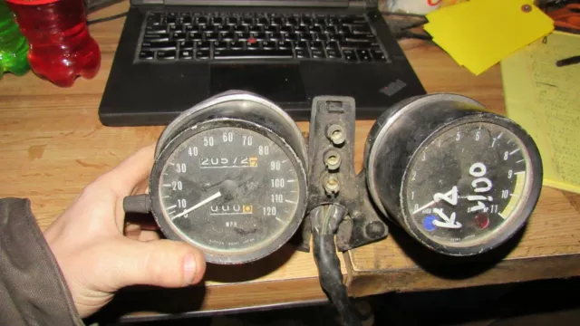 1976 kawasaki kz400 speedometer gauges tachometer