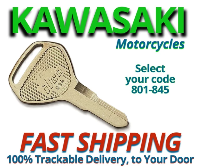 Z150 Key KAWASAKI MOTORCYCLE KEYS Z1R KZ650 KZ750 KZ1000 Key Cut to Code 801-845 ...
