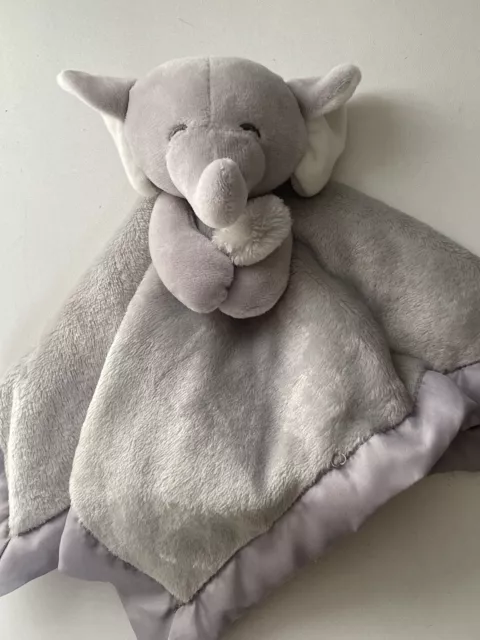 Carters Grey Gray Elephant Lovey Baby Security Blanket Soft Velour Satin Toy