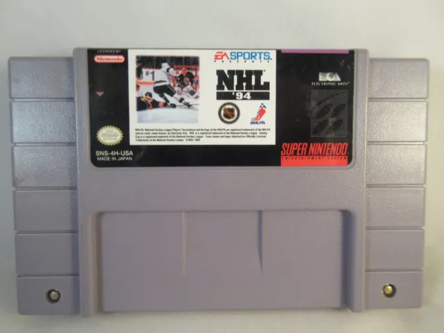 NHL 94  (Super Nintendo Entertainment System, SNES) Game Cartridge, Tray, Cover