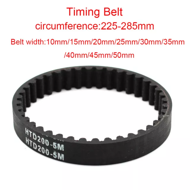 HTD 5M Timing Belt Rubber Drive Belt Arc Teeth 10mm~50mm 15mm Width 225~285mm