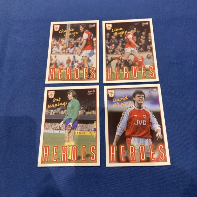 Futera Arsenal FC 1997- x4 carte sottoinsieme eroi Jennings, O'Leary ecc.