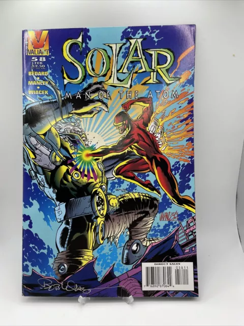 Valiant Solar Man of the Atom #58 February Signed Bob Wiacek 1996 Comic Book