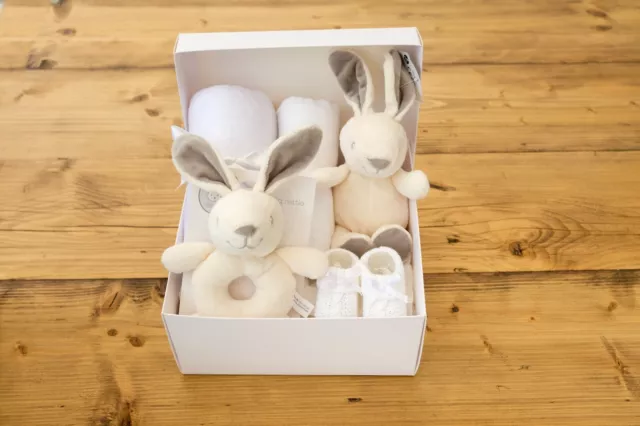 Set regalo cerotto coniglietto neonato neutro bambino bambina coniglio baby shower maternità