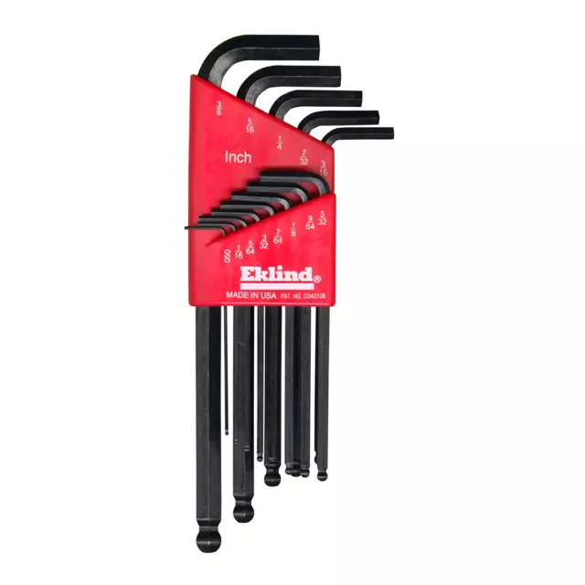 Eklind Tool Company 13213 HEX KEY SET 13 PC BALL END SAE LNG .050-3/8IN.