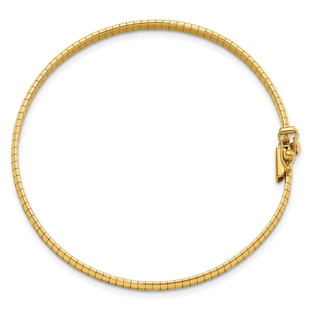 14k Yellow Gold 4.15mm Polished and Satin Diamond-Cut Omega Chain Bracelet 14k Yellow Gold 4.15mm Polished and Satin Diamond-Cut Omega Chain Bracelet
