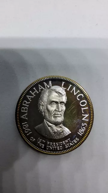Franklin Mint Sterling Abraham Lincoln President Coin 32.3 Grams