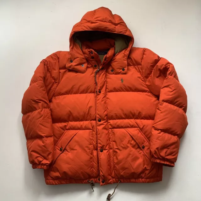 Polo Ralph Lauren Orange Puffer Jacket Down Coat Gorpcore