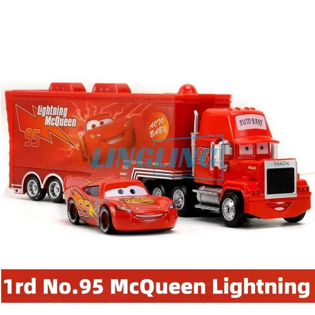 SET OF 2 Disney Pixar Cars No.95 1rd McQueen Mack & Hauler Truck ...