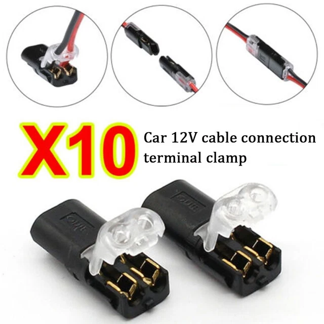 10x 12V Voiture Câble Et Connecteur Prise Avec Terminal Connexion Serrage Chaud