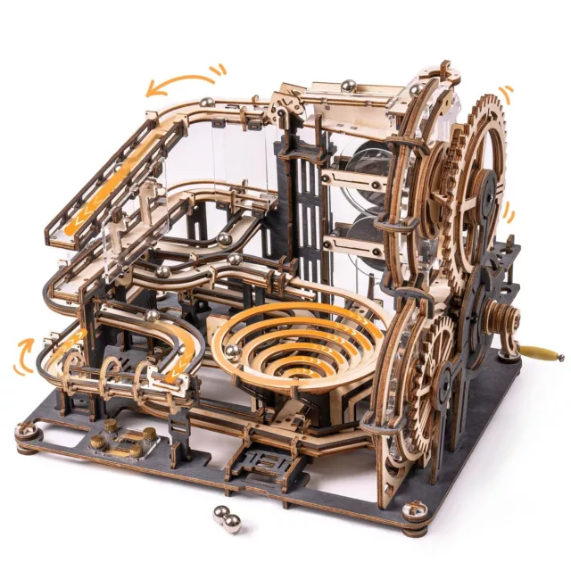 ROKR Mechanical Jigsaw Marble Night City 3D Wooden Puzzle Marble Run Toy LGA01