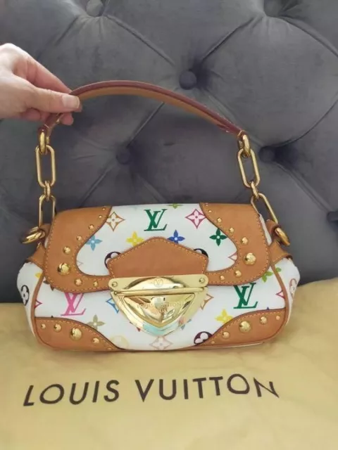 LOUIS VUITTON Hand Bag Monogram Multicolor Marilyn White Shoulder M40127  A724