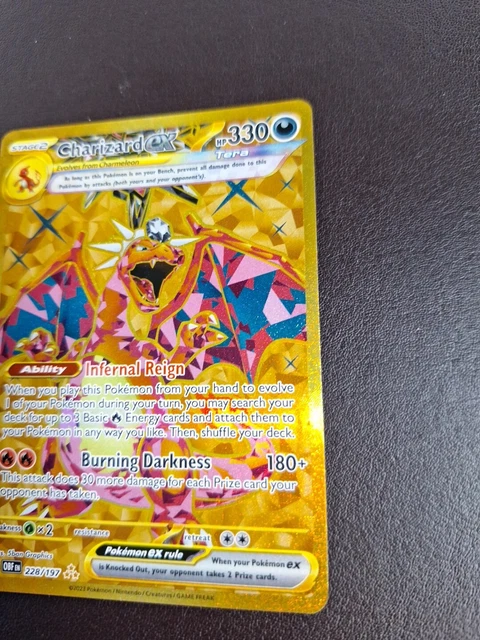 Pokemon Packs Pokemon Charizard Ex 228/197 Gold Hyper Rare Card - Obsidian  Flames Holo Collector's Item