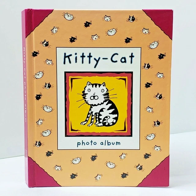 Vintage Photo Album Kitty Cat Proud Parent Show Off Pictures Hardback Frame Page