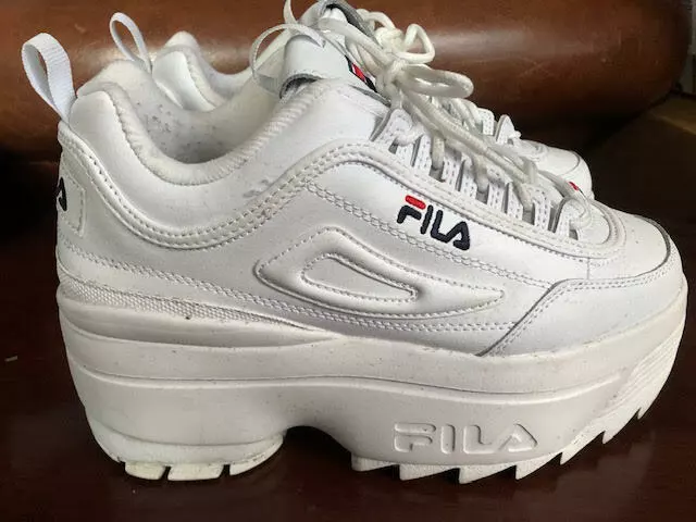 BASKETS BLANCHES FILA Disruptor II Wedge plate forme 8 EUR 47 78