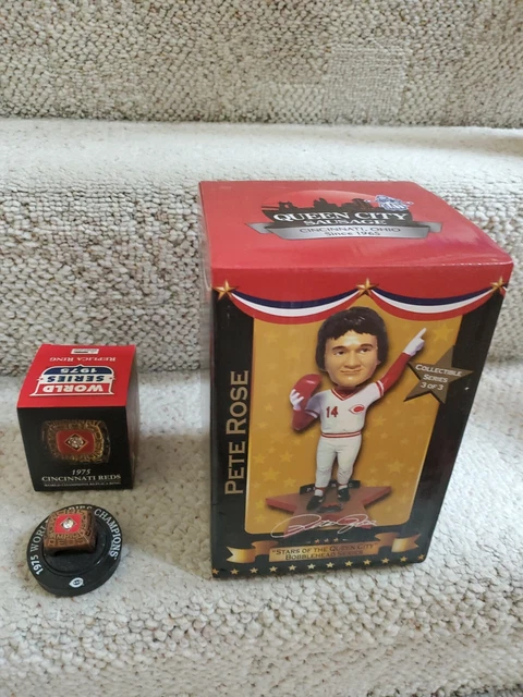 Cincinnati Reds Pete Rose 2015 Bobblehead & Replica 1975 World Series Ring!! New Cincinnati Reds Pete Rose 2015 Bobblehead & Replica 1975 World Series Ring!! New