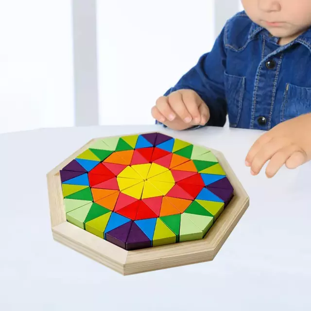 Holzklötze, Tangram-Puzzle für Kinderzimmer, Farbwahrnehmungsmuster