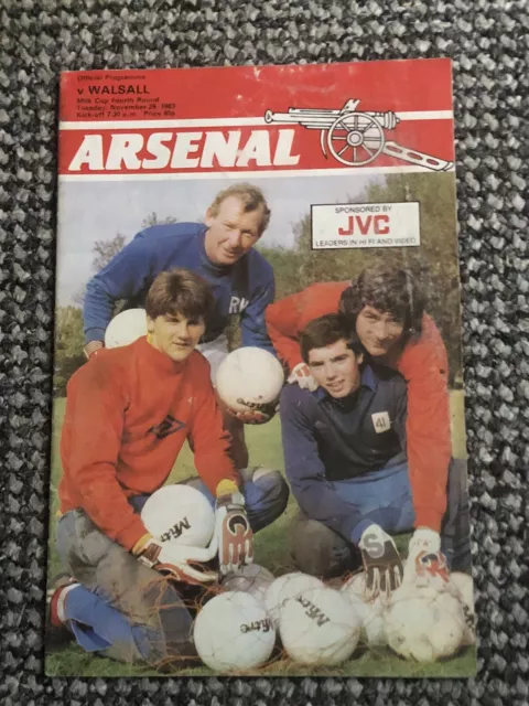 Arsenal v Walsall - 1983/84 - League Cup 4th Round - Match Day Programme