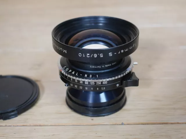 Schneider Symmar-S 210 mm f5,6 Copal 1 Verschluss 5x4 4x5 Großformatobjektiv