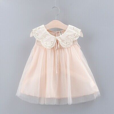 Toddler Kid Baby Girl Solid Bow Lace Tulle Party Princess TuTu Dress Outfits