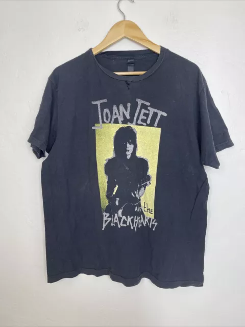 Joan Jett and The Black Hearts Tee Shirt, Size L, Pre-Owned Distressed