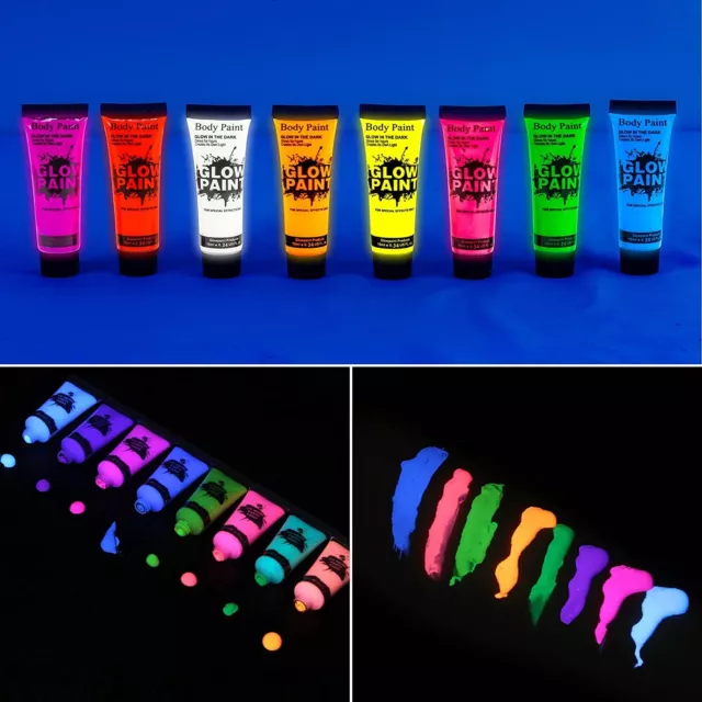 Blacklight Body Paint, UV Glow, Neon 6 color set 10mL, Fluorescent Paint by  LUNA