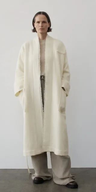 Zara Manteco 100% Wool Coat Zw Collection, White, Nwt Xs-S, Runs Big, Nwt!