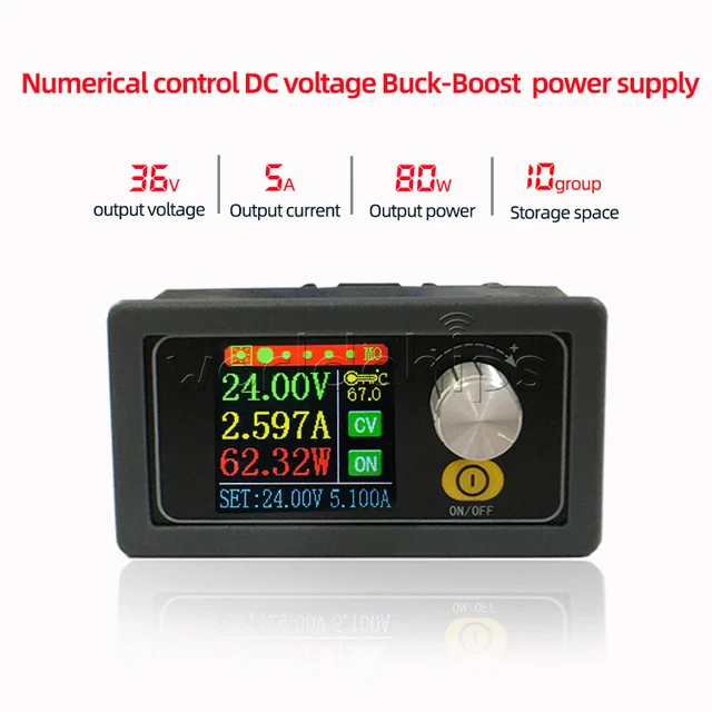 ZK-5X DC regolazione automatica della tensione 5A Max alimentatore da laboratorio regolato regolabile 0.6-36V 80W DC DC Buck Boost Converter  13