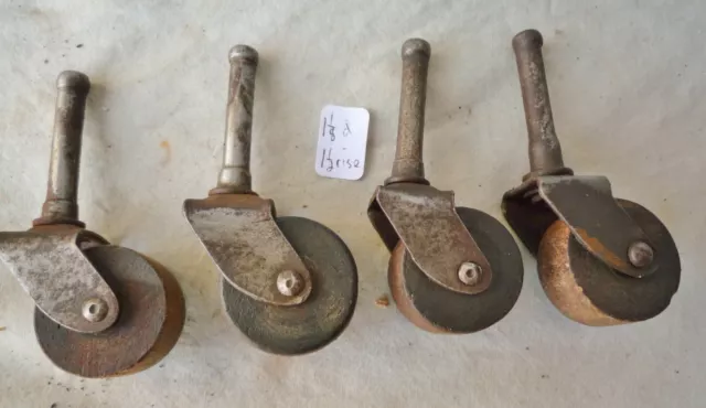 Wheels ANTIQUE WOOD furniture wheels casters 1 1/8" d (per set of 4)