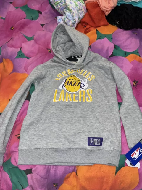 NBA LA Lakers Grey Hoodie Youth 8 Freepost K100