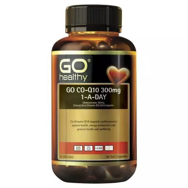 GO Healthy Co-Q10 300mg Co-Enzyme Q10 90 SoftGel Capsules - 1 A Day