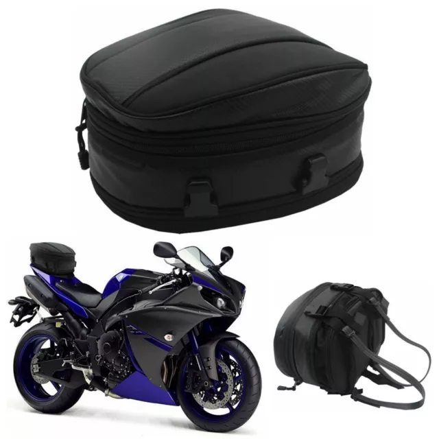 Motorcycle Oil Tank Bag Tail Saddle Bags Storage Pack Luggage Back Seat Helmet