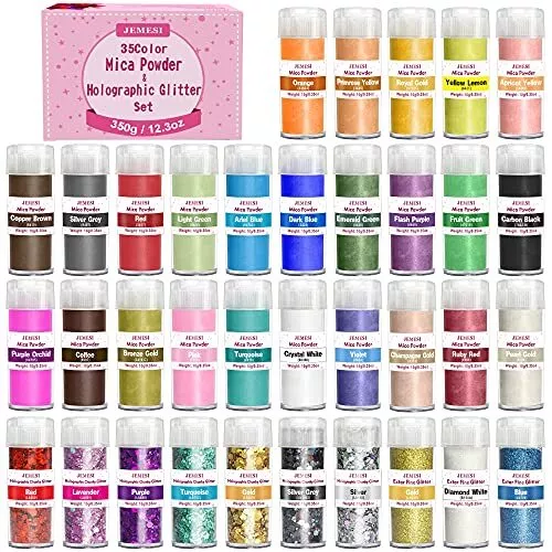 Mica Powder Pigments, 35 Colours Soap Dye Glitter Epoxy Resin Pigment
