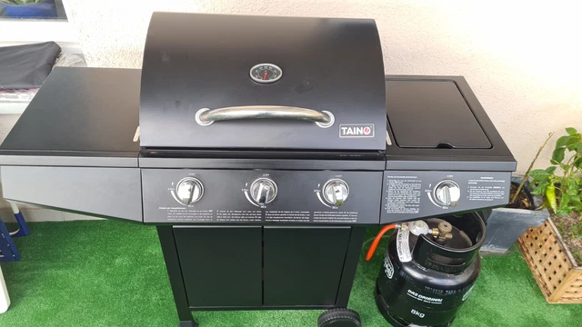 TAINO BLACK 3+1 Gasgrill mit Seitenbrenner - Schwarz Matt