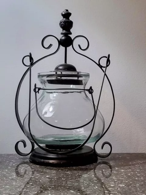 Pier 1 Iron & Glass Candle Lantern 13"  Gorgeous!!