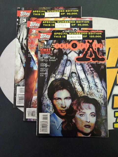 The X Files #1-3 - Special Numbered Editions (Complete Set) - Topps Comics 1995