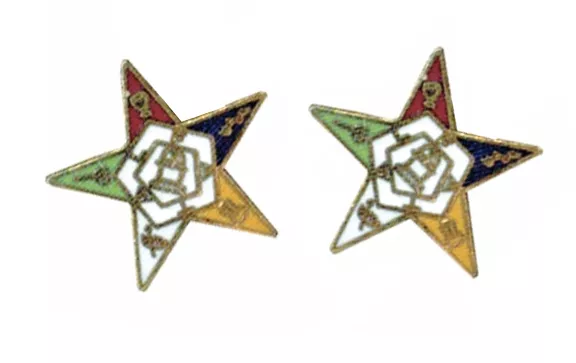 OES Post Back Earrings. Order of the Eastern Star Symbolism - One Pair 3