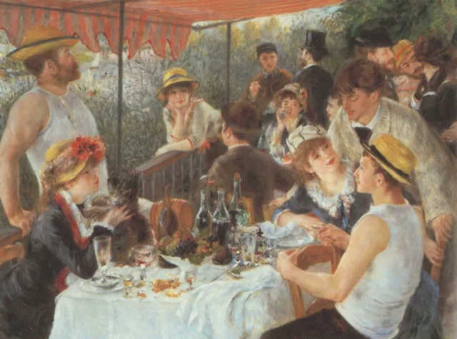 Luncheon on the boat party by Pierre-Auguste Renoir Giclee Repro on Canvas