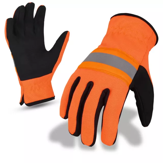 Work Gloves Leather Gardening Thorn Proof Hand Protection Safety Builders Grip