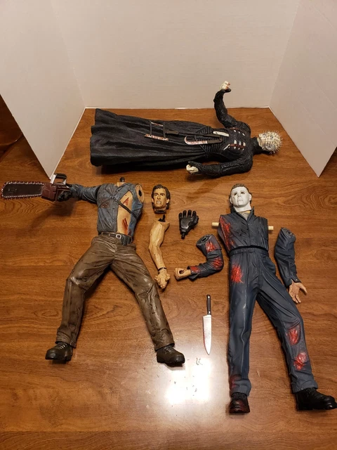 McFarlane Toys Michael Myers Pinhead and Ash Williams 18" Figure Lot Not Mint