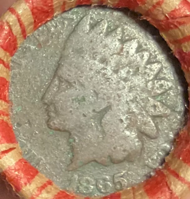 Wheat Penny Roll Older Cents Crimped Sealed with key 1865 Indian Head Cent #5