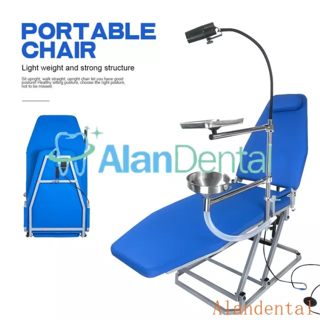 Greeloy New Mobile Portable Dental Folding Chair Unit with LED Cold Exam Light