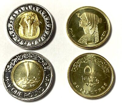 2007 Egypt 2 Coins Uncirculated King TUT & Cleopatra 2