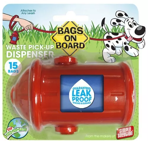 Bags On Board Fire Hydrant Style Dog Waste Bag Dispenser With 30 Refill Bags