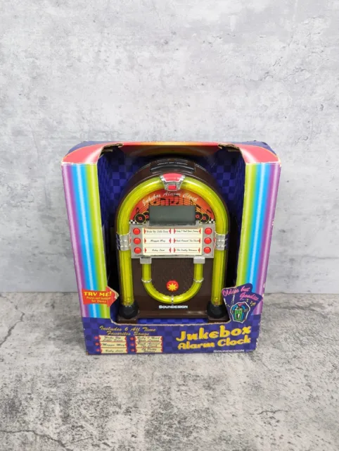 NEW Soundesign Jukebox Alarm clock - 6 All Time Favorite Song NOS Vintage