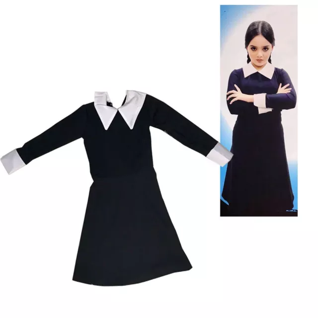 COSTUME DA MERCOLEDÌ Addams Bambina Horror Vestito Carnevale Halloween EUR  33,99 - PicClick IT