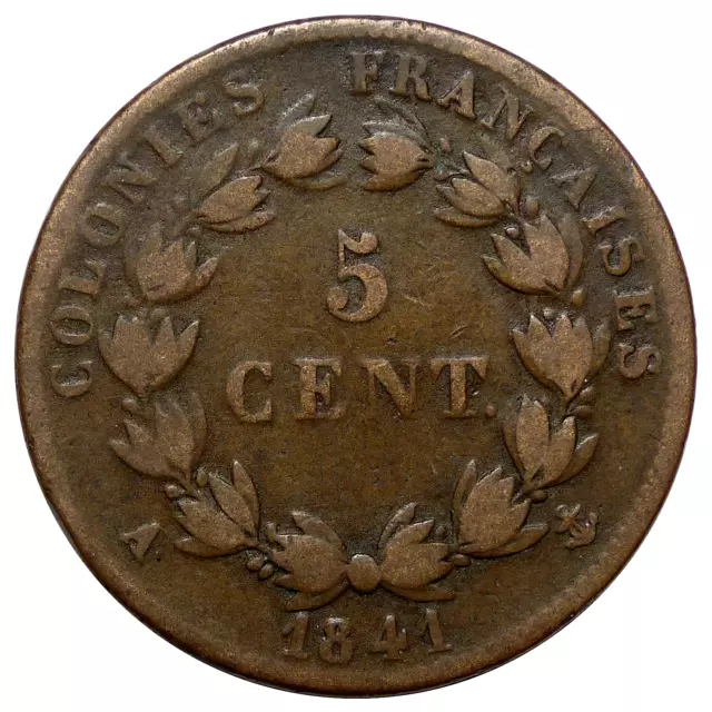 Guadeloupe Louis Philippe Ier 5 Centimes 1841 A