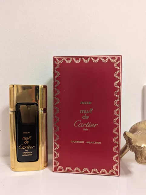 Originale must de CARTIER vintage 1981 rara scatola da collezione & bottiglia profumo bottiglia 2