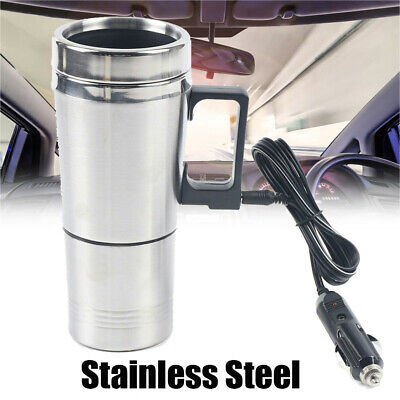 12V Car Cup Heating Coffee Stainless Travel Heated Thermos Mug Portable Pot